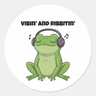 Adesivo Redondo Vibin’ e Ribbitin"