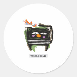 Adesivo Redondo Vibra Bonito — Sticker personagem coroado