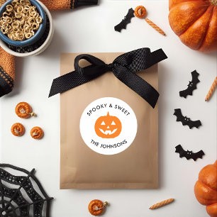 Adesivo Redondo Vibrações Assustadoras Minimalistas – Halloween Pe