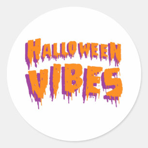 Adesivo Redondo Vibrações de Halloween