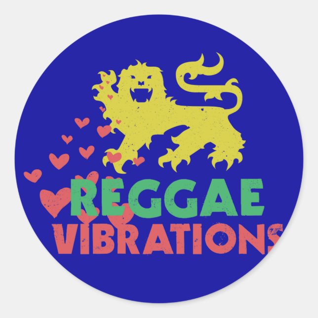 Adesivo Redondo Vibrações de Reggae (Frente)
