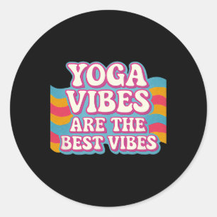 Adesivo Redondo Vibrações de Yoga São as Melhores Vibrações Neon R