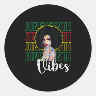 Adesivo Redondo Vibrações do Juneteenth Liberdade - 19 de junho de