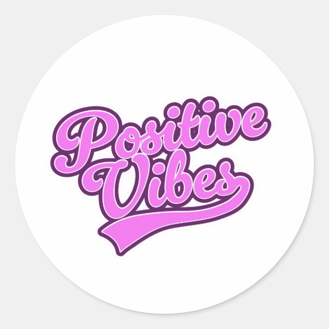 Adesivo Redondo Vibrações Positivas (Frente)
