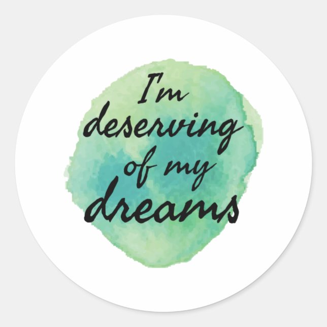 Adesivo Redondo vibrações positivas para autoaceitação (Frente)