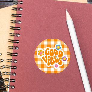 Adesivo Redondo Vibrações Retro Boas