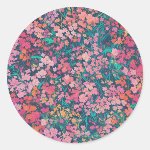 Adesivo Redondo Vibrant Azalea Floral