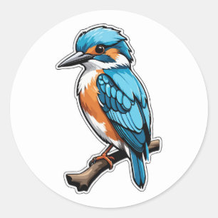 Adesivo Redondo Vibrant Kingfisher Sticker - Uma abertura de cores
