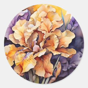 Adesivo Redondo Vibrante Abstrato Iris Floral