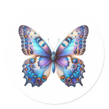 Vibrante Blue Butterfly Sticker