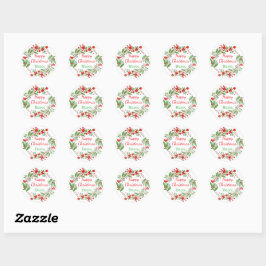Adesivo Redondo Vibrante Design de Natal Personalizado