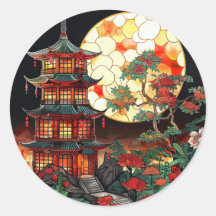 Vibrante Pagoda Arte de Vidro Estendida
