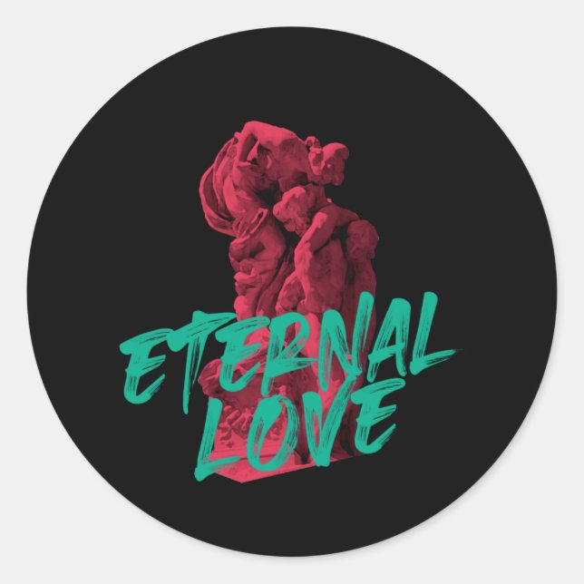 Adesivo Redondo Vibrante, urbano, trendente gráfico design Eternal (Frente)