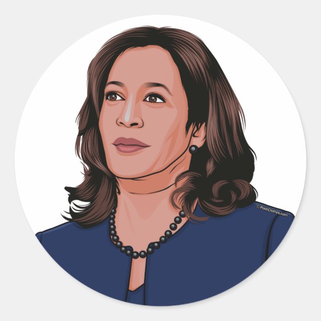 Adesivo Redondo Vice-Presidente Kamala Harris (Frente)
