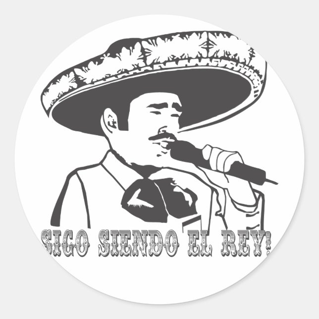 Adesivo Redondo Vicente Fernandez Sticker (Frente)