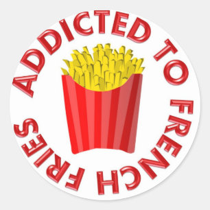 Adesivo Redondo Viciado às batatas fritas