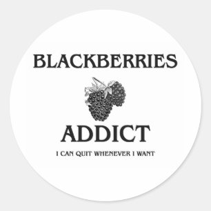 Adesivo Redondo Viciado em Blackberries