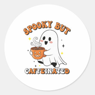 Adesivo Redondo Viciado em Design de Fantasma Cute Cute, Spookie, 