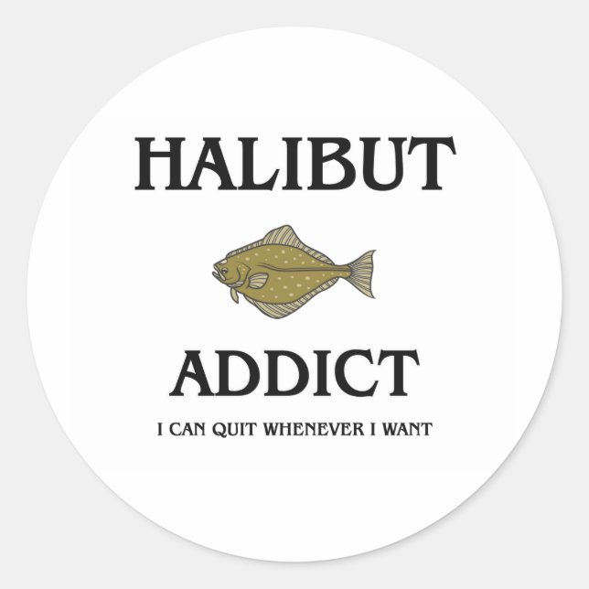 Adesivo Redondo Viciado em Halibut (Frente)
