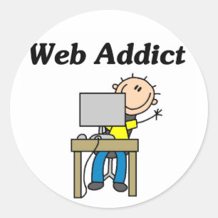 Adesivo Redondo Viciado em Internet