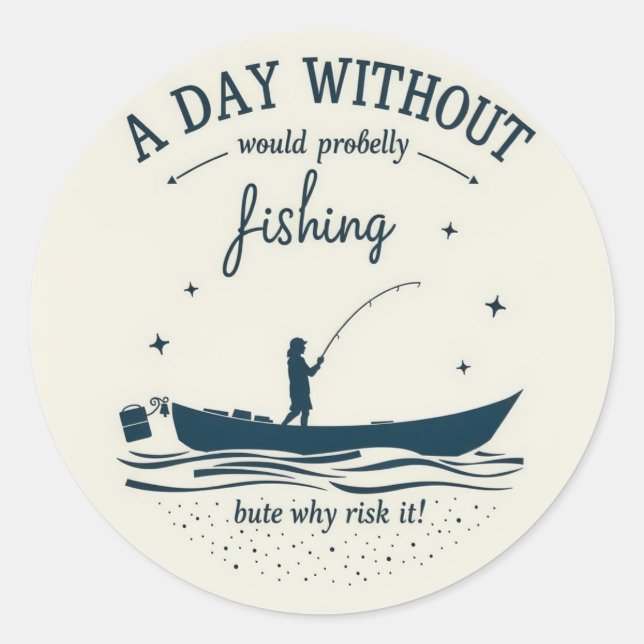 Adesivo Redondo Viciado em lazer: Abraça Sua Paixão De Pesca! (Frente)