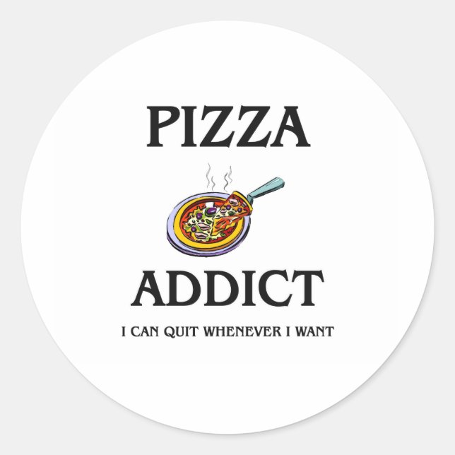 Adesivo Redondo Viciado em pizza (Frente)