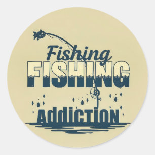 Adesivo Redondo Viciado na Paixão: Design de Vício em Pesca