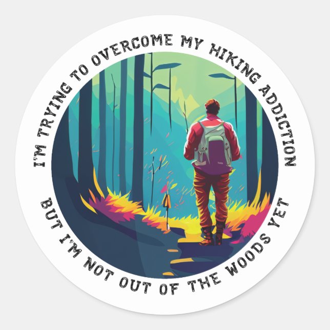 Adesivo Redondo Vício de caminhada (Frente)