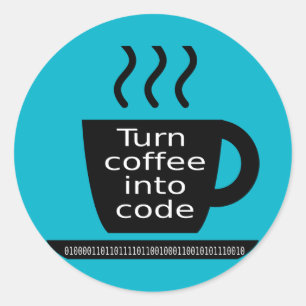 Adesivo Redondo Vício legal do café do geek do programador