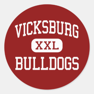 Adesivo Redondo Vicksburg - Bulldog - High - Vicksburg Michigan