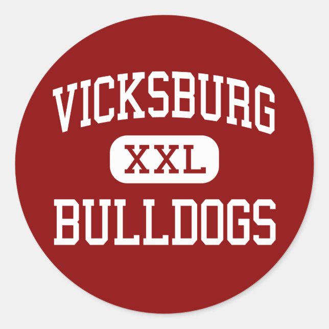 Adesivo Redondo Vicksburg - Bulldog - High - Vicksburg Michigan (Frente)