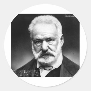 Adesivo Redondo Victor Hugo Presentes Canecas Cartões Citação "Ter