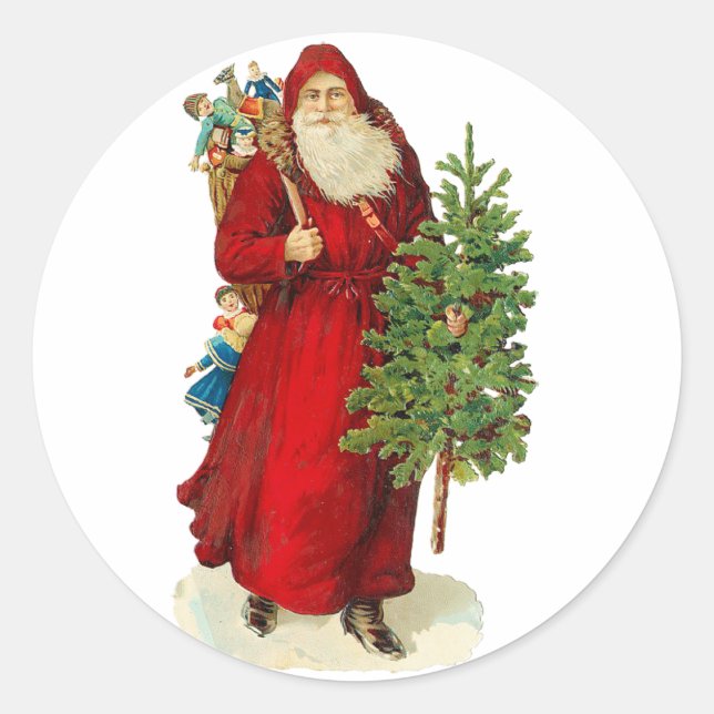 Adesivo Redondo Victorian Santa Claus (Frente)