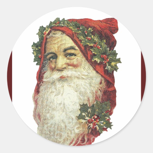 Adesivo Redondo Victorian Santa Claus (Frente)