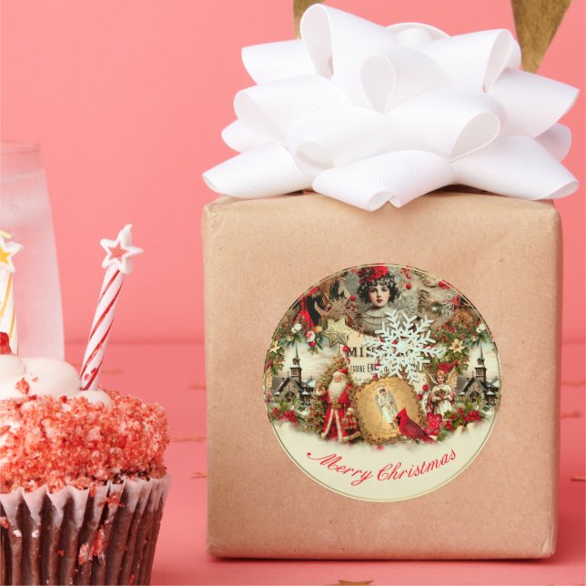 Adesivo Redondo Victorian Yuletide Treasures Collage (Festa)