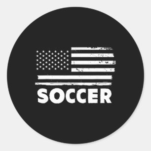 Adesivo Redondo Vida de Futebol Bandeira dos EUA Desenho Esportivo