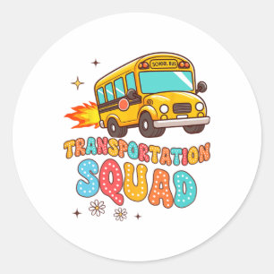 Adesivo Redondo Vida de Motorista de Ônibus Escolar Ônibus Amarelo