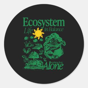 Adesivo Redondo Vida do ecossistema em equilíbrio design da nature