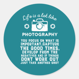 Adesivo Redondo Vida Fotográfica Inspirativa Como Fotografia