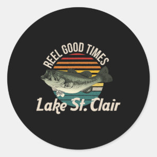 Adesivo Redondo Vida no Lago St Clair, Ótimos Momentos de Pesca