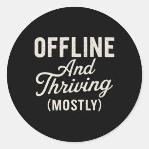 Adesivo Redondo Vida Offline Engraçada Saúde Mental