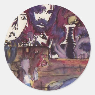 Adesivo Redondo Vida perto antes de meus olhos e agora eu estou