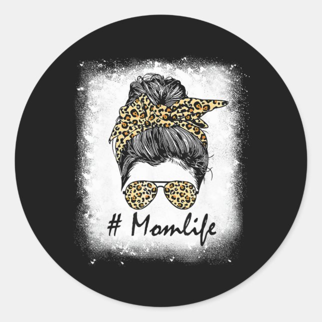 Adesivo Redondo Vida Sangrada Mãe Vida Leopardo Mensagem Mulheres (Frente)