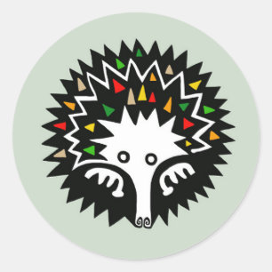 Adesivo Redondo Vida selvagem - ECHIDNA de bico curto - Natureza -