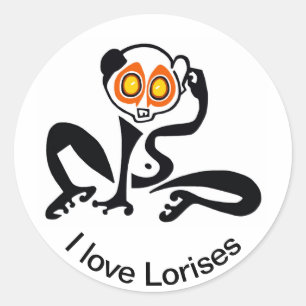 Adesivo Redondo Vida selvagem - Kawaii - Eu adoro LORISES - Nature