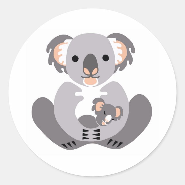 Adesivo Redondo Vida selvagem - KOALA - Amante de os animais - Aus (Frente)