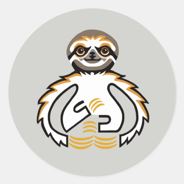 Adesivo Redondo Vida selvagem - Legal gráfico SLOTH - Natureza - E (Frente)