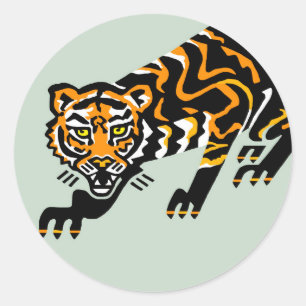 Adesivo Redondo Vida selvagem - TIGER Gráfico - Ativista animal -V