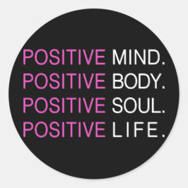 Adesivo Redondo Vida Sólida do Corpo da Mente Positiva