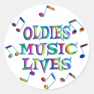 Adesivo Redondo Vidas da música dos Oldies